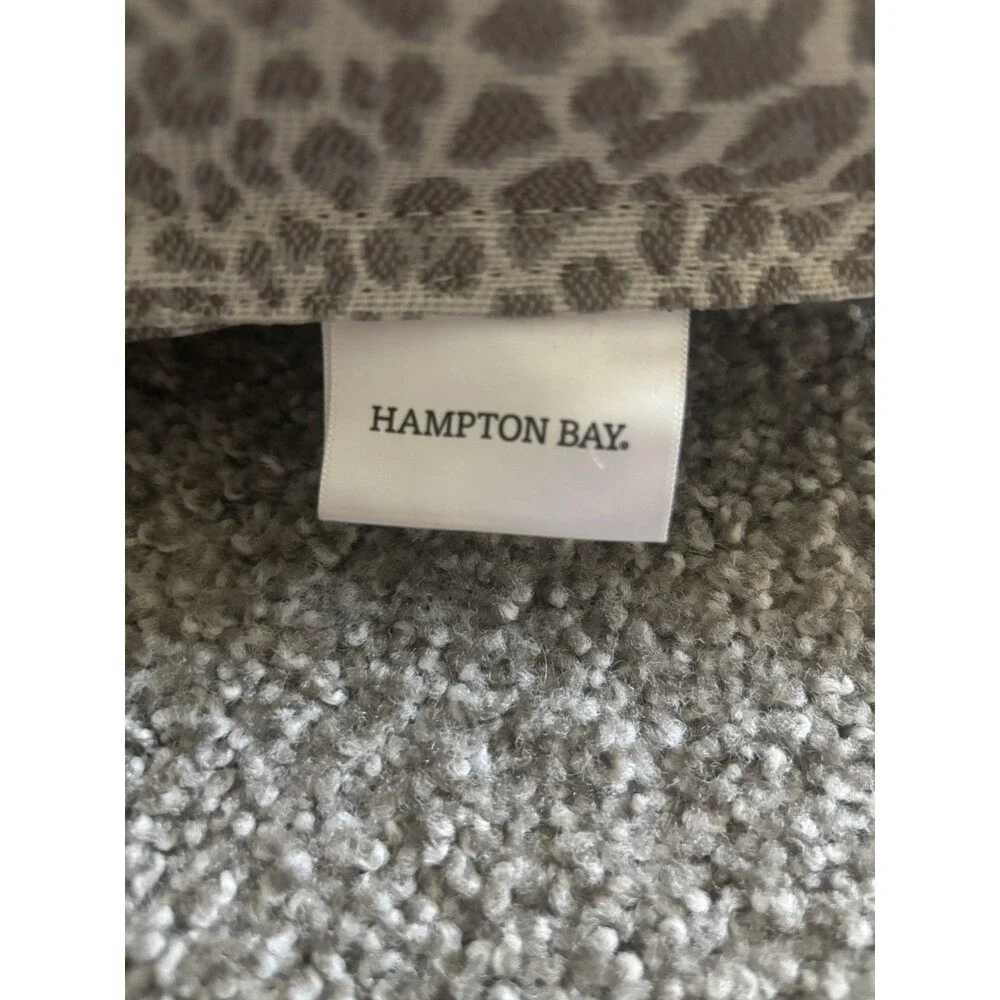 Hampton Bay Leopard Animal Print Lumbar Pillow Taupe Cream Flanged Cushion